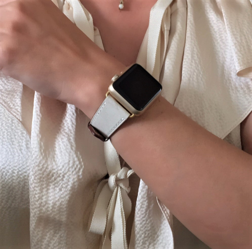 Ivory Apple Watch Leather Band