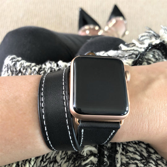 Vogue Wrap Genuine Leather Double Wrap for Apple Watch Band